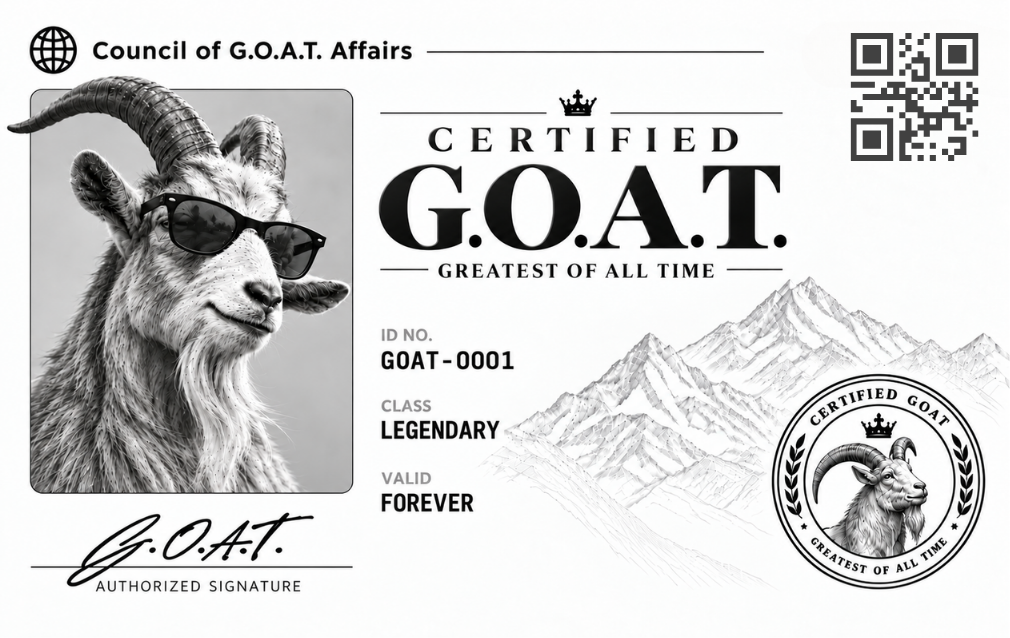 Standard G.O.A.T. license kit